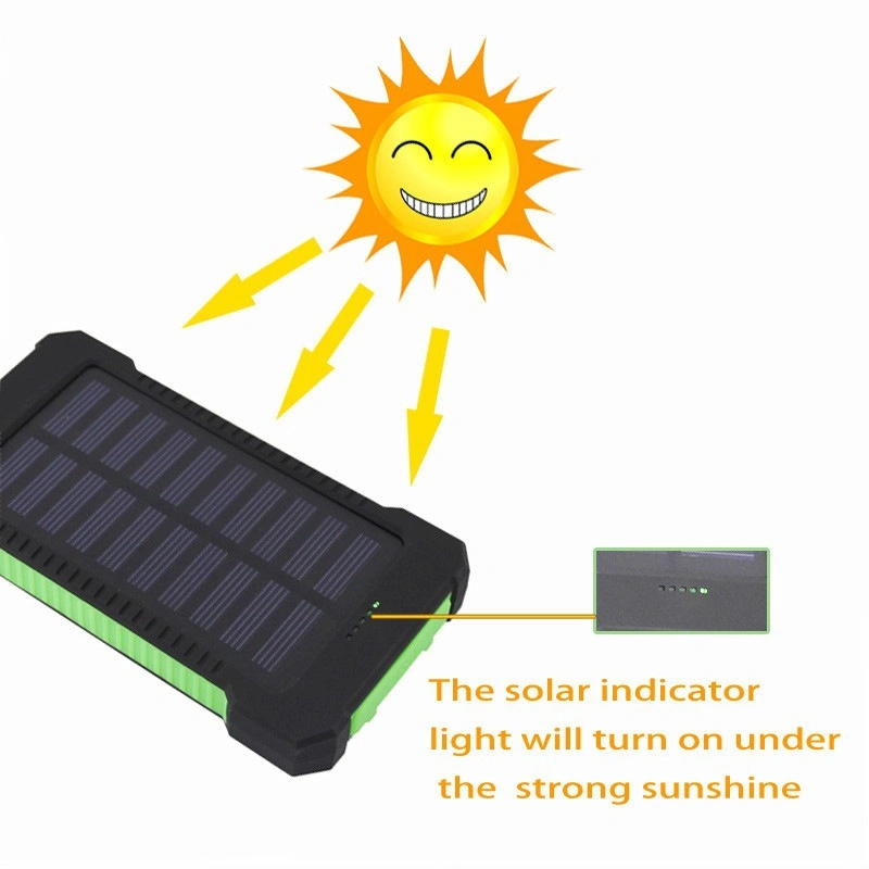 Factory ODM OEM 2 USB Portable Powerbanks External Solar Power Bank 4000mAh 5000mAh 6000mAh 8000mAh