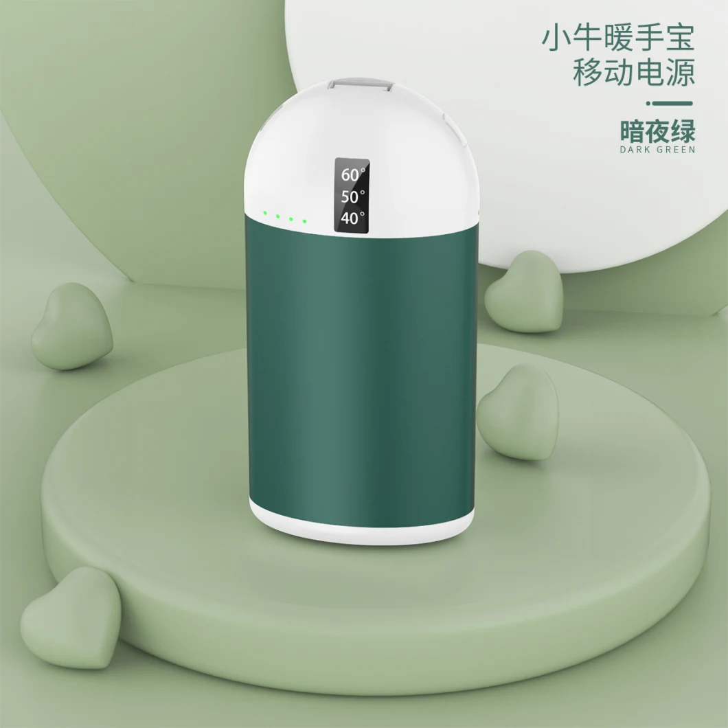 Small Round Silver Crest Portable Charger Hand Warmer Power Bank 5000mAh OEM